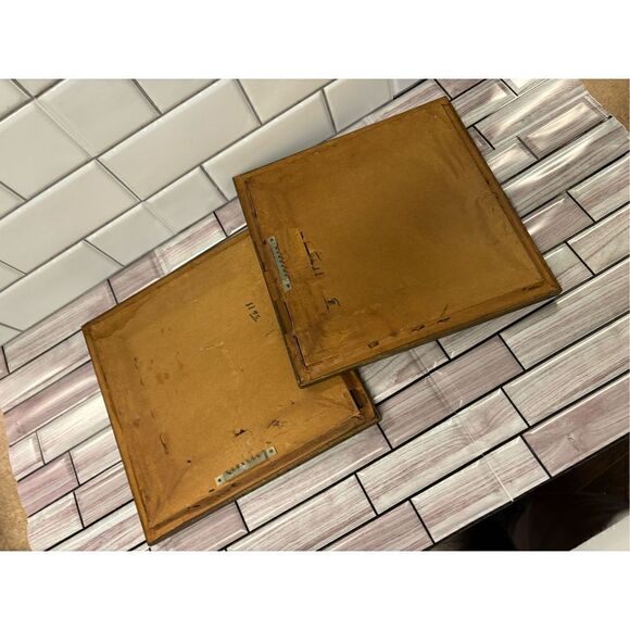 Gilded Twin Wall Mirrors with Velvet Accents - Picture 2 of 9